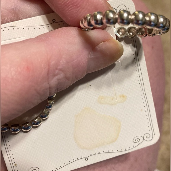 BRIGHTON Beaded Medium-Size Silver-Tone Authentic Quality Hoop Earrings $68 NWT - Picture 3 of 5